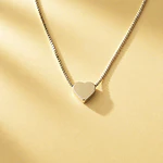 CADENA CORAZON SOLITAIRE PLATEADO