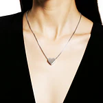 CADENA CORAZON SOLITAIRE PLATEADO