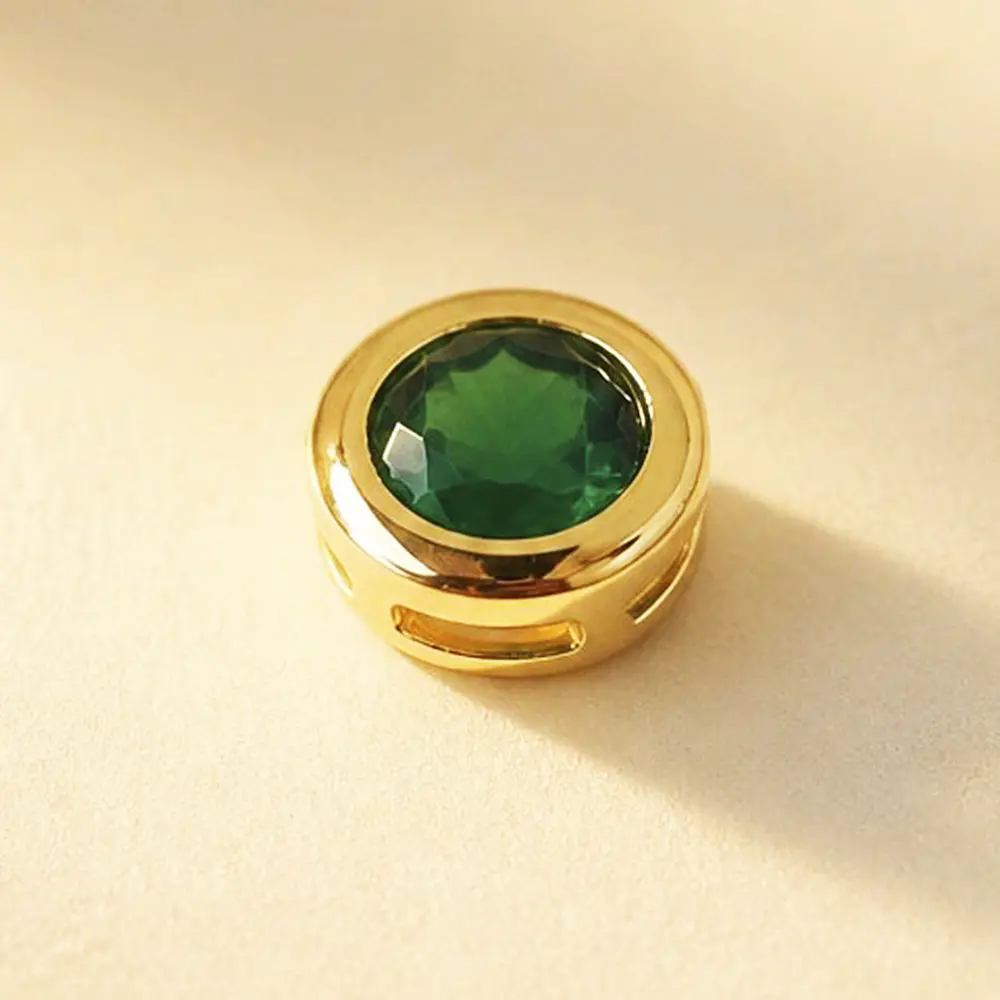 DIJE CIRCON SOLITARIO VERDE