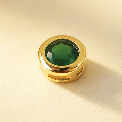 DIJE CIRCON SOLITARIO VERDE