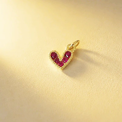 DIJE CORAZON AMORE FUCSIA