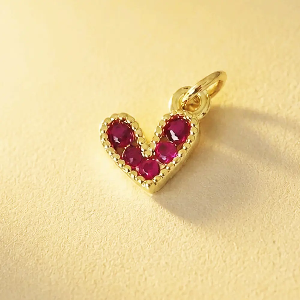 DIJE CORAZON AMORE FUCSIA