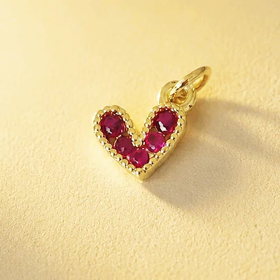 DIJE CORAZON AMORE FUCSIA