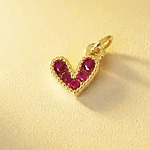 DIJE CORAZON AMORE FUCSIA