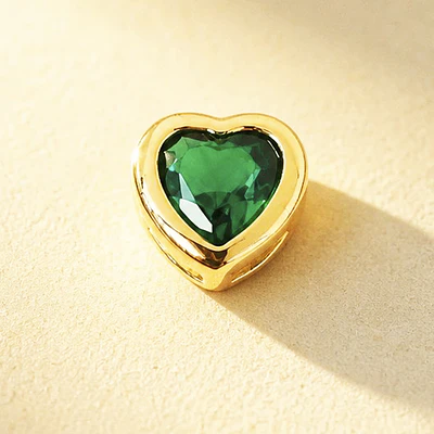 DIJE CORAZON SOLITAIRE VERDE