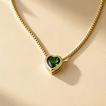 DIJE CORAZON SOLITAIRE VERDE