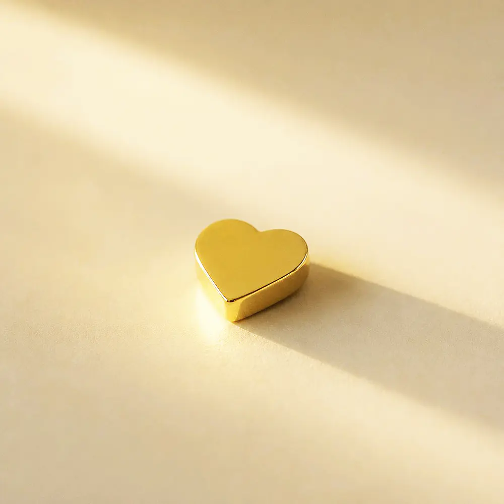 DIJE CORAZON SOLITAIRE DORADO