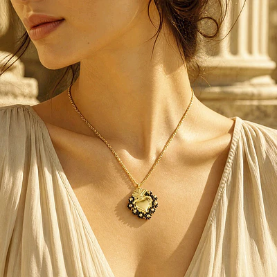 CADENA SAGRADO CORAZON MOSTACILLA NEGRA