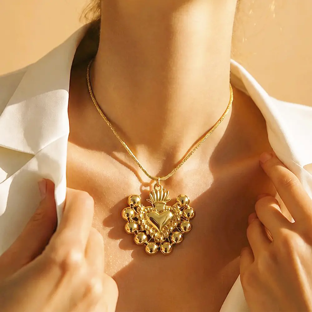 CADENA SAGRADO CORAZON DORADO GRANDE