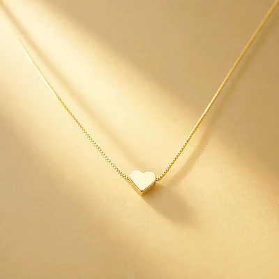 CADENA CORAZON SOLITAIRE DORADO 
