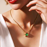 CADENA ESTRELLA SOLITAIRE VERDE