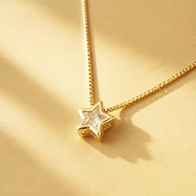 CADENA ESTRELLA SOLITAIRE BRILLANTE