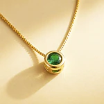 CADENA IKONICA CIRCON SOLITAIRE VERDE 