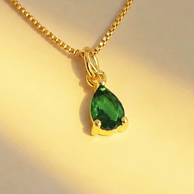 CADENA IKONICA LAGRIMA VERDE