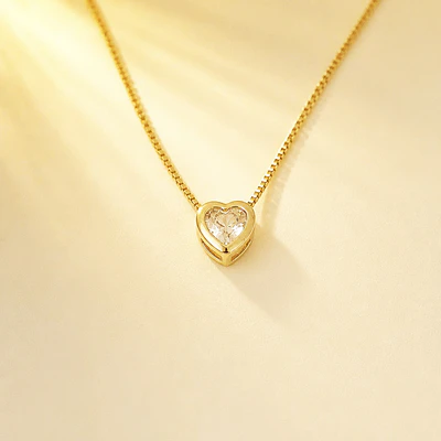 CADENA CORAZON SOLITAIRE BRILLANTE
