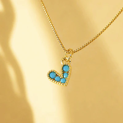 CADENA CORAZON AMORE TURQUESA