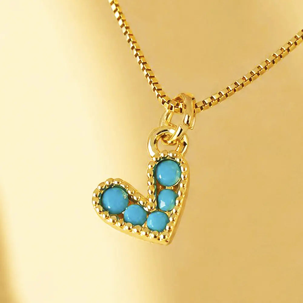 CADENA CORAZON AMORE TURQUESA