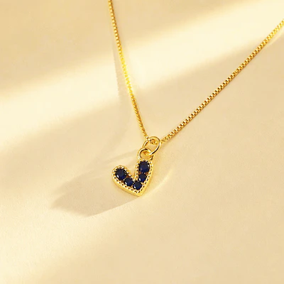 CADENA CORAZON AMORE ZAFIRO
