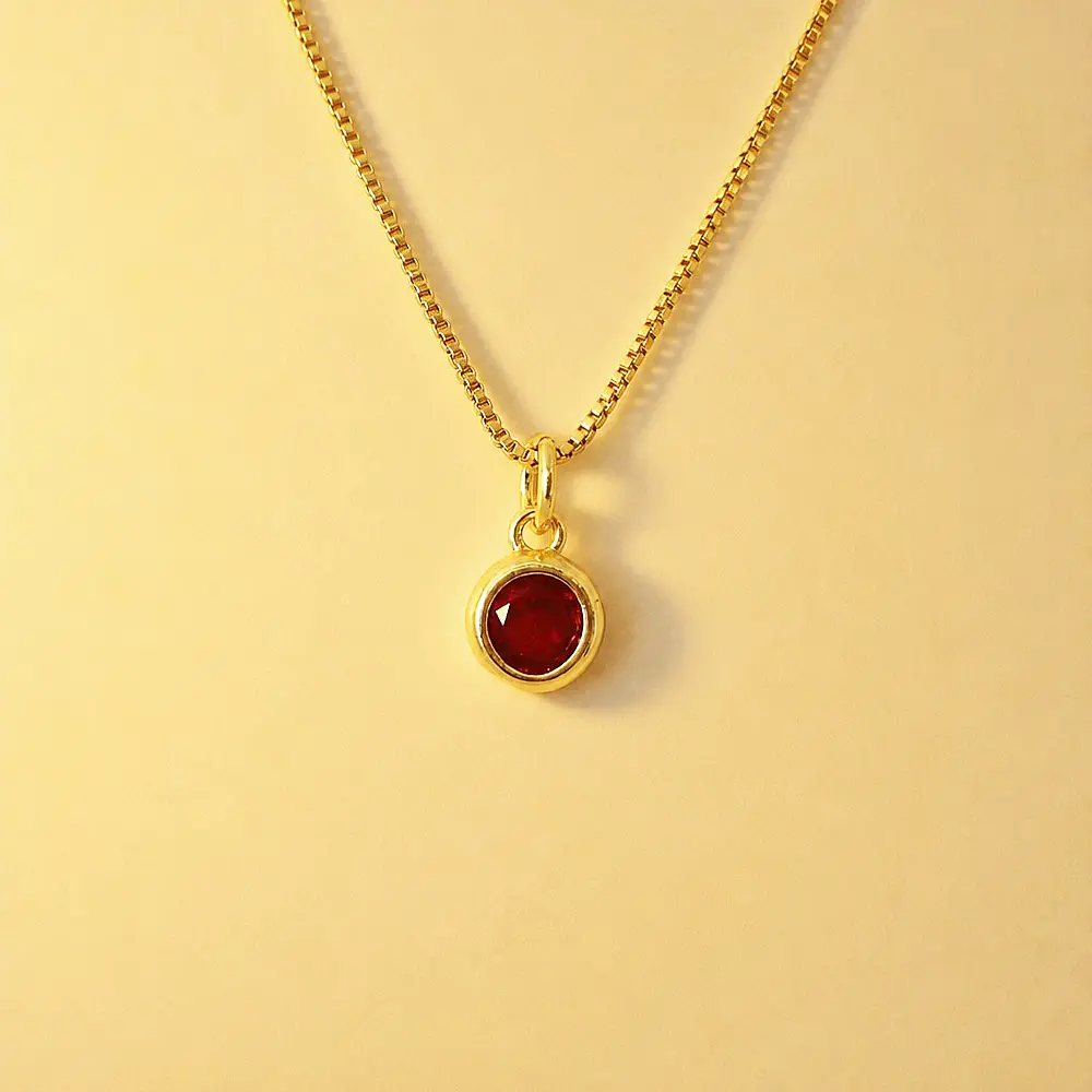CADENA IKONICA CIRCON ROJO