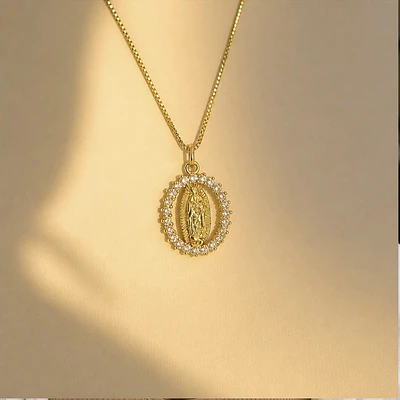 CADENA VIRGEN GUADALUPE BRILLANTE PEQUEÑA