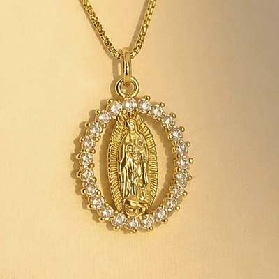 CADENA VIRGEN GUADALUPE BRILLANTE PEQUEÑA