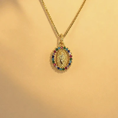 CADENA VIRGEN GUADALUPE COLORES PEQUEÑA