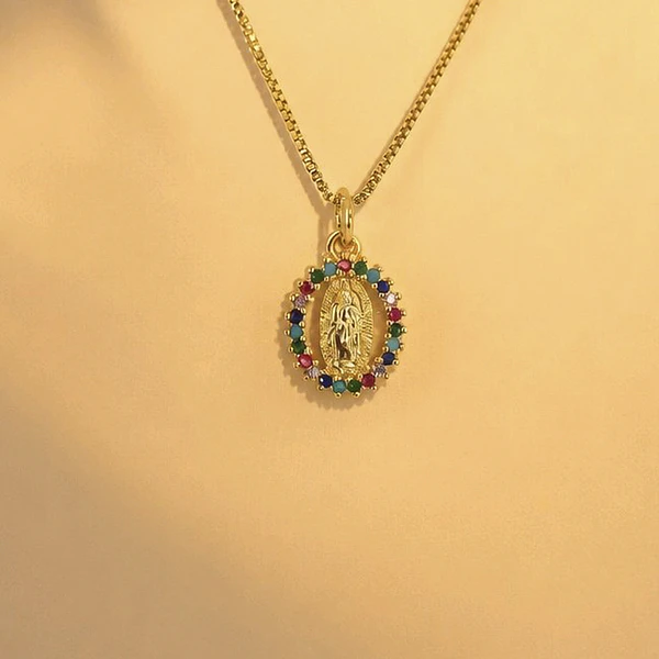 CADENA VIRGEN GUADALUPE COLORES PEQUEÑA