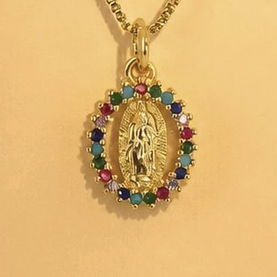 CADENA VIRGEN GUADALUPE COLORES PEQUEÑA