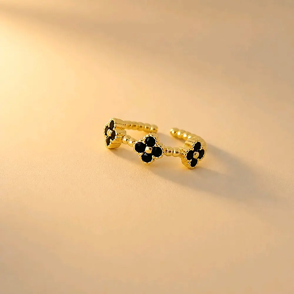 ANILLO TREBOLES NEGROS DIVINA