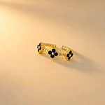 ANILLO TREBOLES NEGROS DIVINA