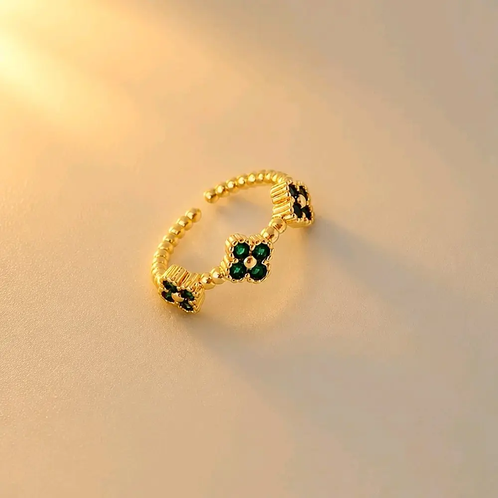 ANILLO TREBOLES VERDES DIVINA