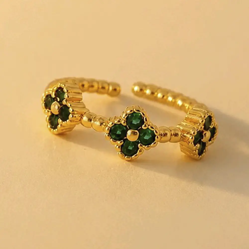 ANILLO TREBOLES VERDES DIVINA