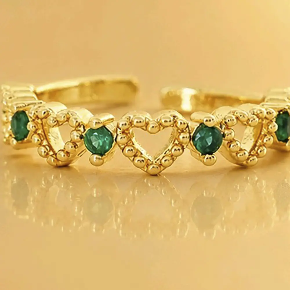 ANILLO CORAZONES VERDE