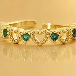 ANILLO CORAZONES VERDE