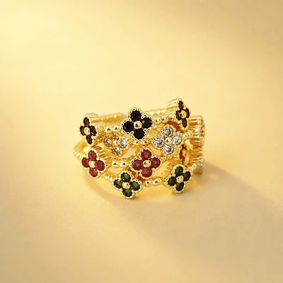SET 4 ANILLOS TREBOL