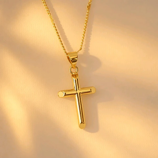 CADENA CRUZ LISA GRANDE