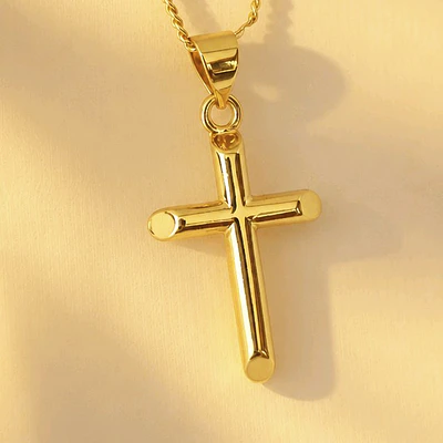 CADENA CRUZ LISA GRANDE