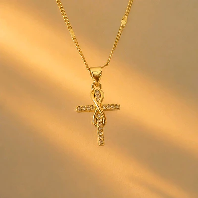 CADENA CRUZ INFINITO BRILLANTE