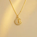 CADENA VIRGEN GUADALUPE MEDIALUNA BRILLANTE