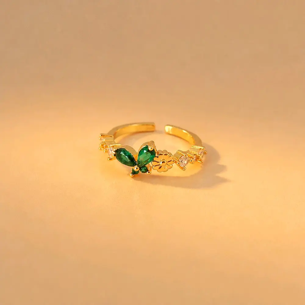 ANILLO MARIPOSA VERDE BRILLANTE