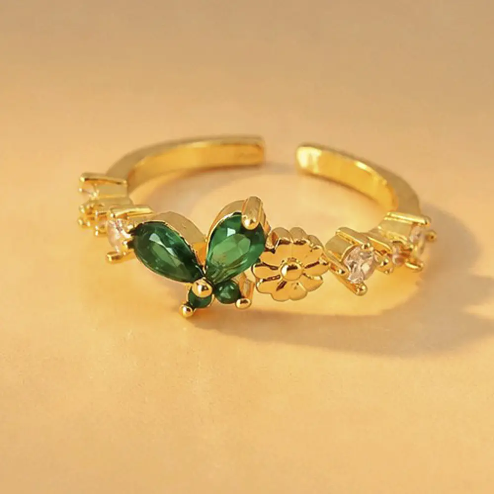 ANILLO MARIPOSA VERDE BRILLANTE
