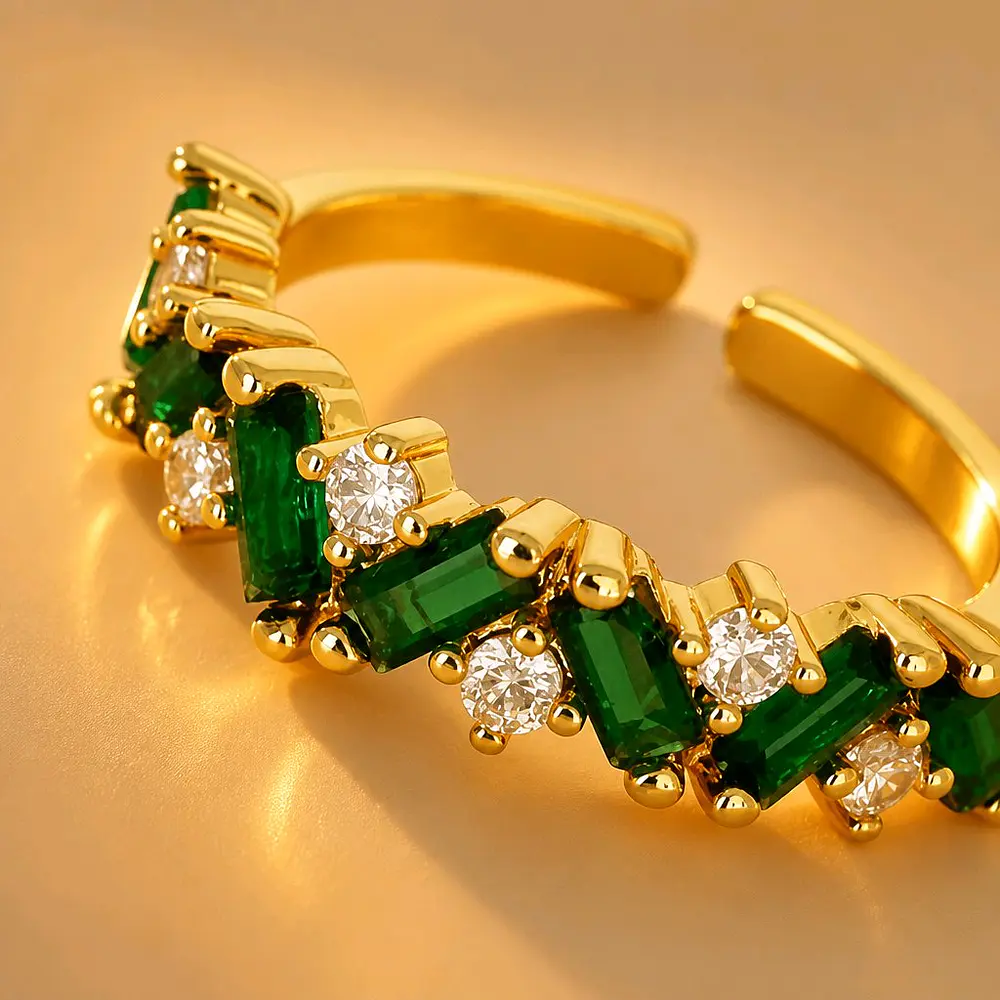 ANILLO ZIGZAG VERDE