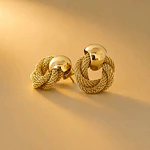 AROS TOPOS TRENZA DORADA