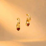 MINI AROS CORAZON COLGANTE ROJOS