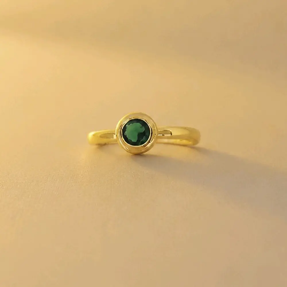 ANILLO SOLITAIRE VERDE