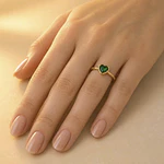 ANILLO CORAZON SOLITAIRE VERDE