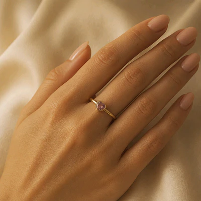 ANILLO CORAZON SOLITAIRE PALOROSA