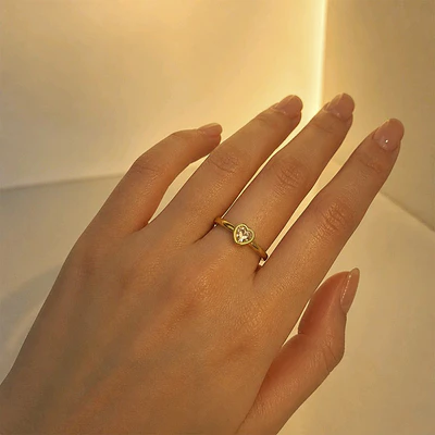 ANILLO CORAZON SOLITAIRE BRILLANTE