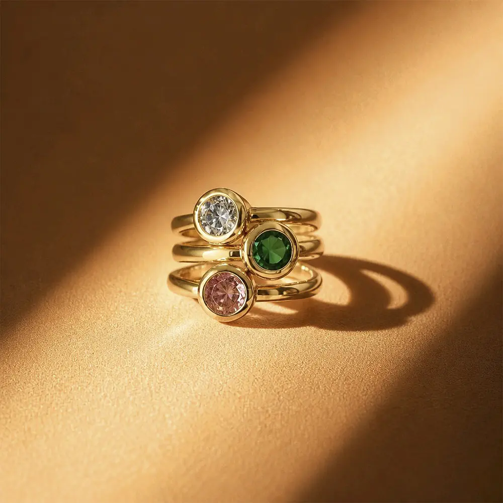 SET ANILLOS CIRCONES IKONICA