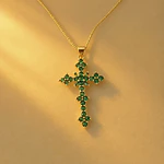 CADENA CRUZ ROMBOS VERDE
